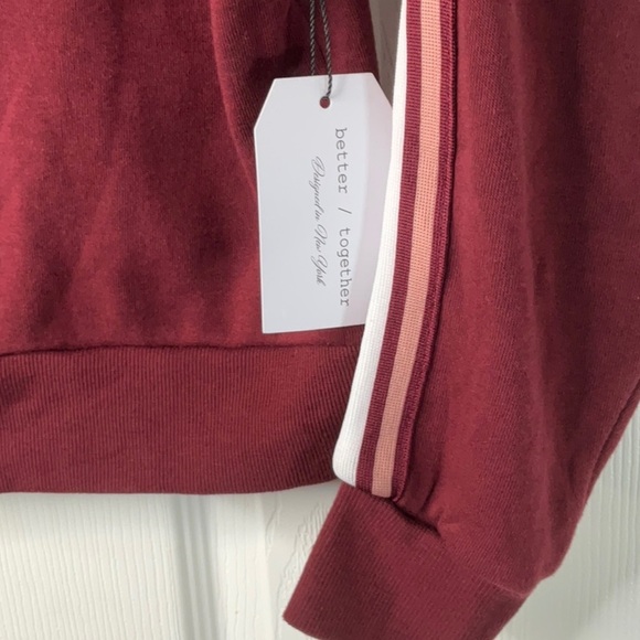 Better Together Womens Burgundy Track Jacket Size M - Picture 5 of 9